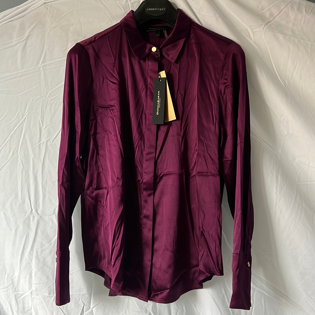 Brand New Never Before Worn Donna Karan Silk ButtonUp Blouse